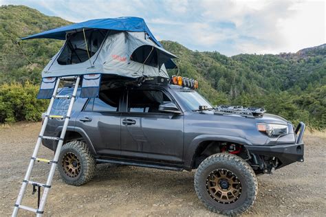 With Condor on 4Runner, you save a lot of roof space but you also get a tent that opens up to comfortably sleep two to three people. . Tent on 4runner